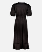 FLOYD Omslagskjole Samari Satin - Black