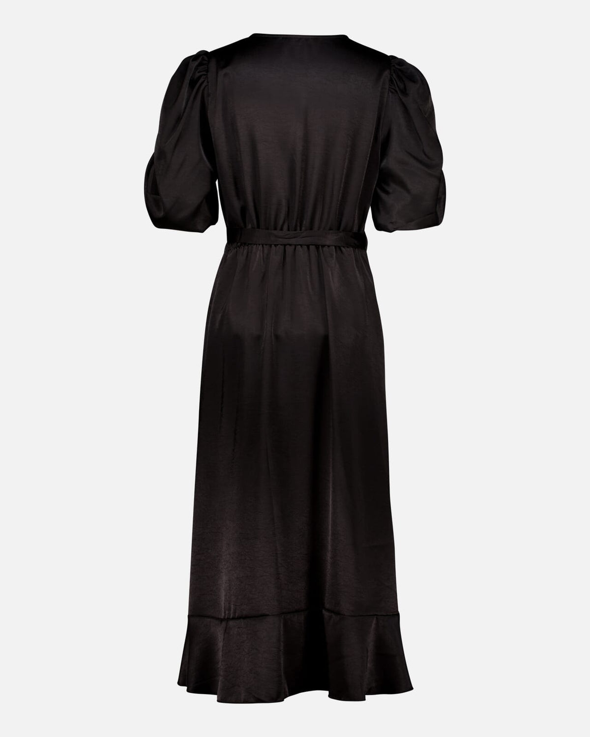 FLOYD Omslagskjole Samari Satin - Black