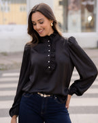 FLOYD Bluse Vanda Satin - Black