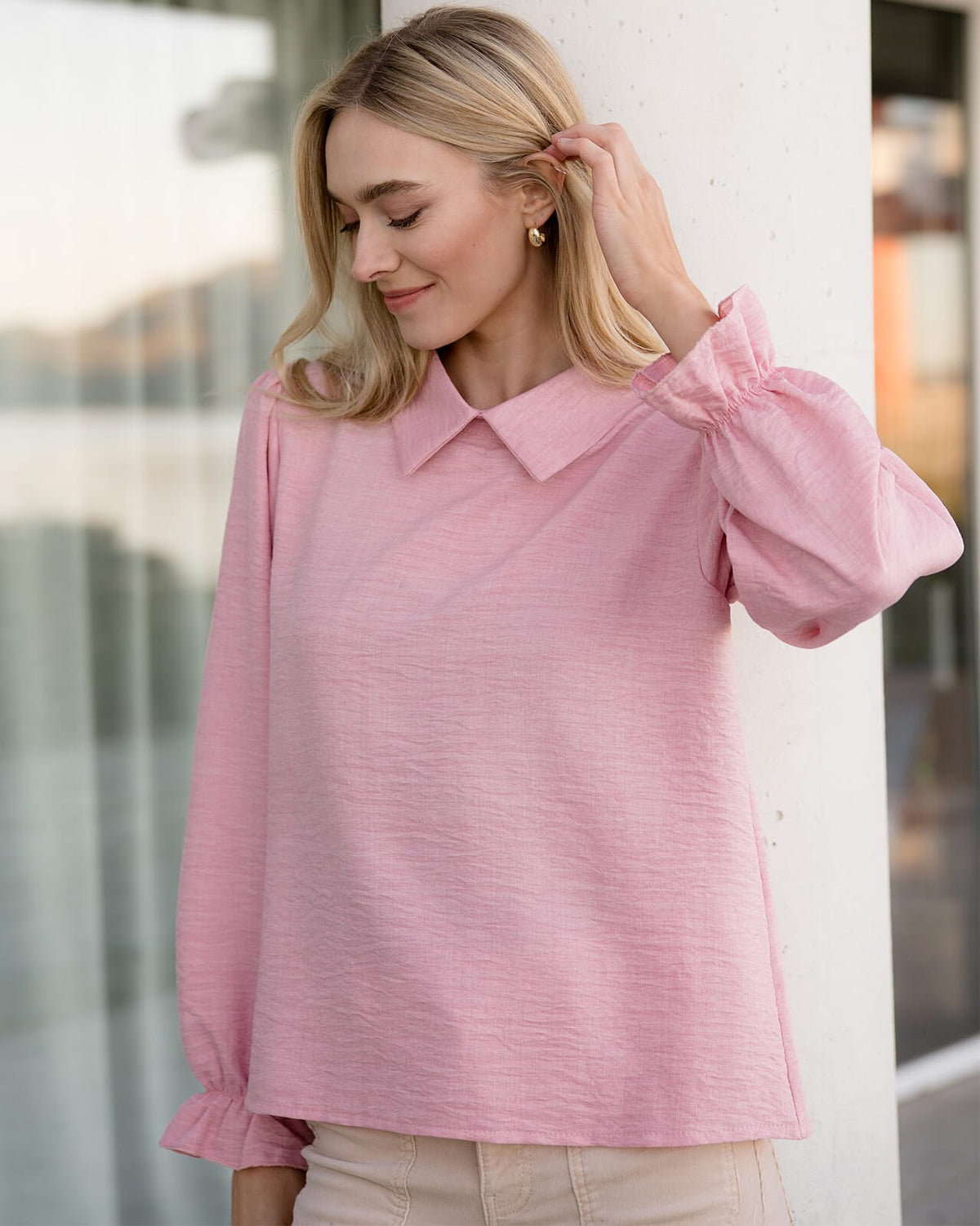 FLOYD Bluse Milan Linno - Light Pink