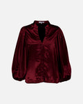 FLOYD Bluse Nelly Heavy Satin Bling - Bordeaux