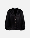 FLOYD Bluse Nelly Heavy Satin Goldbuttons - Black