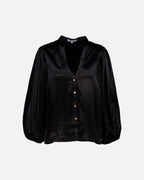 FLOYD Bluse Nelly Heavy Satin Goldbuttons - Black