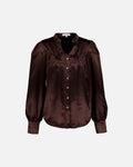 FLOYD Bluse Olivia Heavy Satin - Chocolate