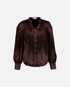 FLOYD Bluse Olivia Heavy Satin - Chocolate