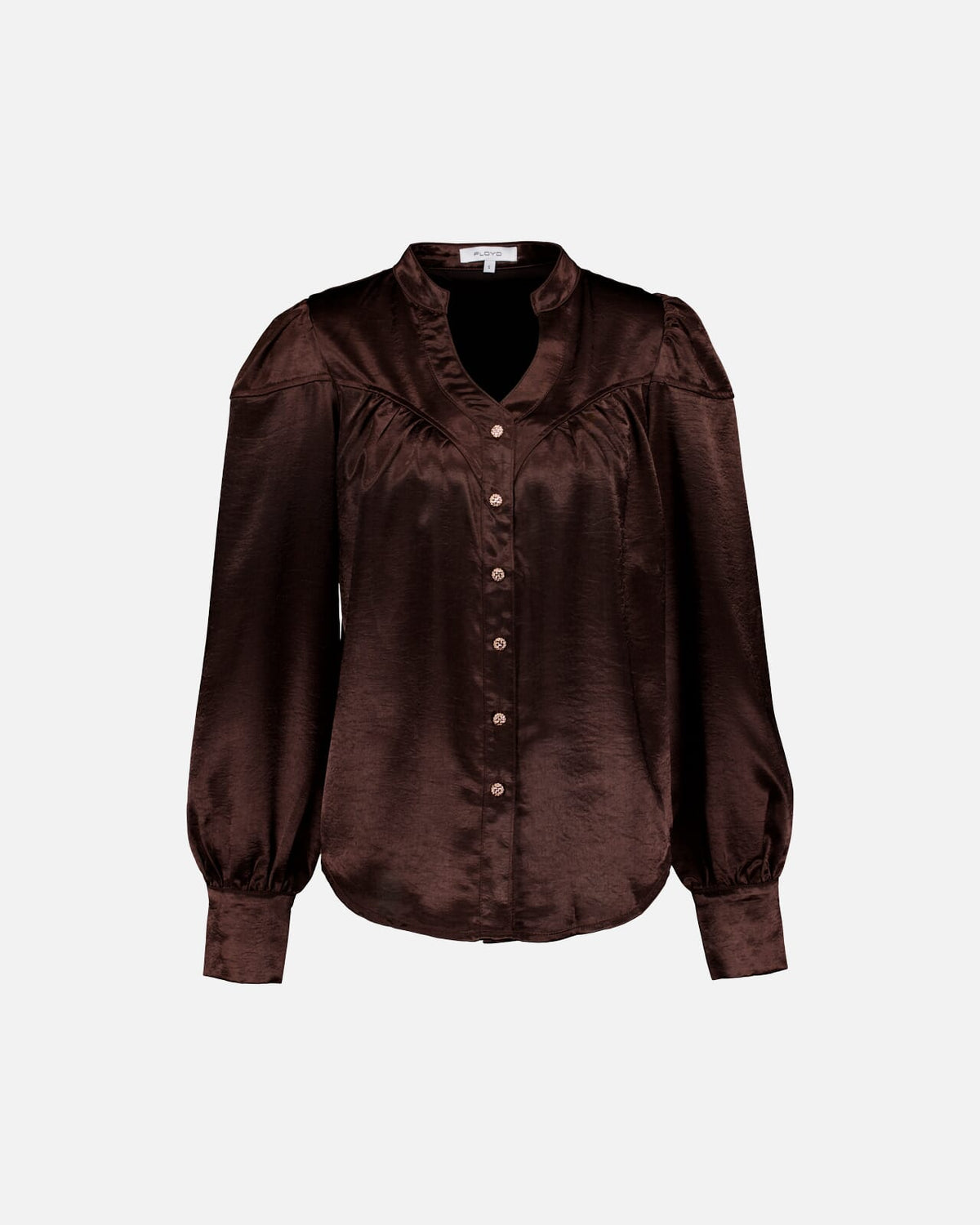 FLOYD Bluse Olivia Heavy Satin - Chocolate