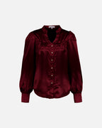 FLOYD Bluse Olivia Heavy Satin - Bordeaux
