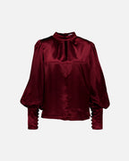 FLOYD Bluse Aida Heavy Satin - Bordeaux