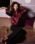 FLOYD Bluse Aida Heavy Satin - Bordeaux
