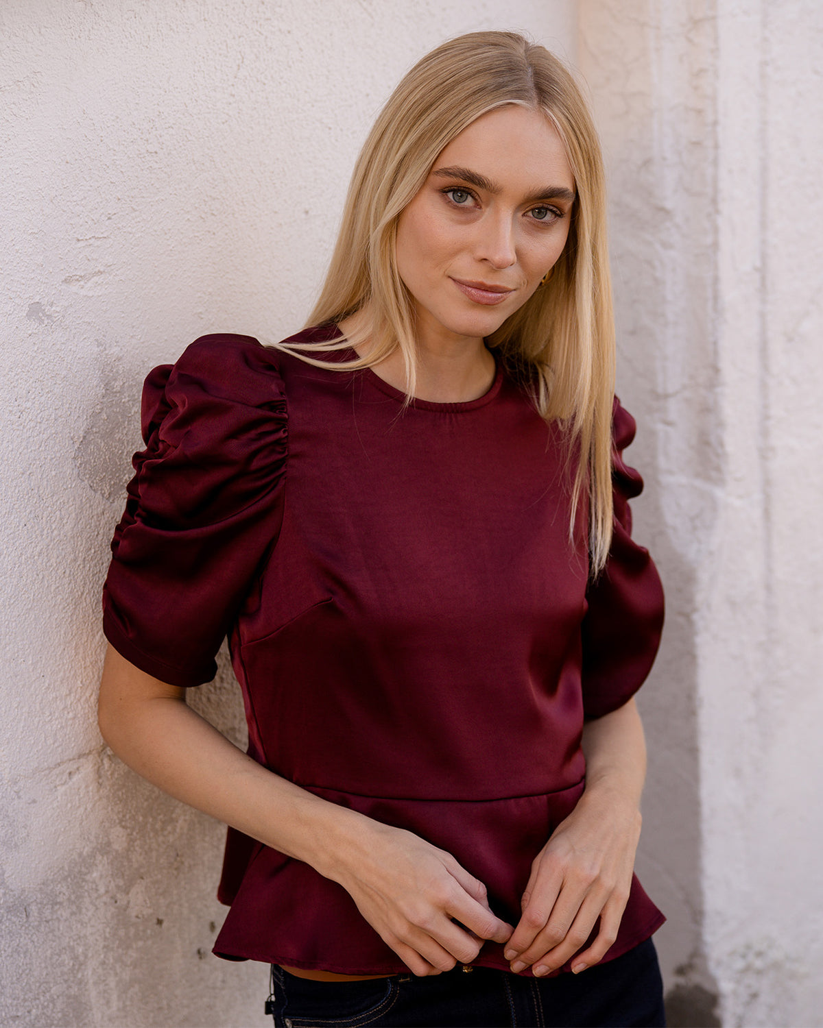 FLOYD Topp Bella Satin - Bordeaux