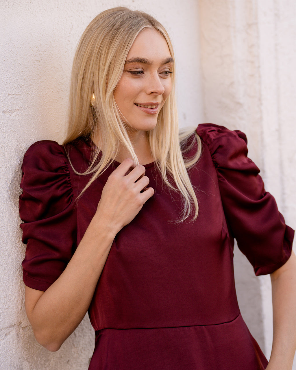 FLOYD Topp Bella Satin - Bordeaux