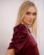 FLOYD Topp Bella Satin - Bordeaux