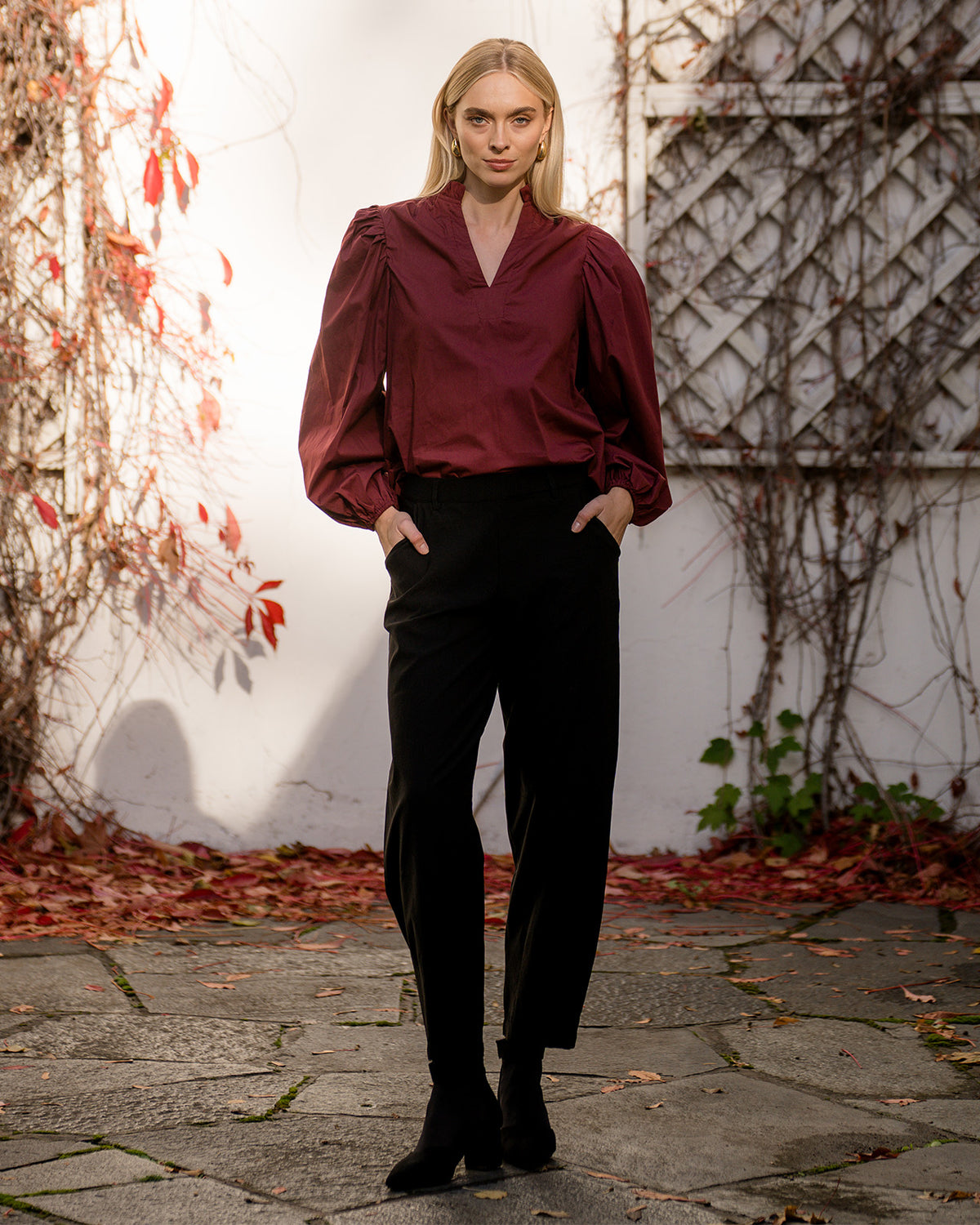 FLOYD Bluse Fria Uni - Bordeaux