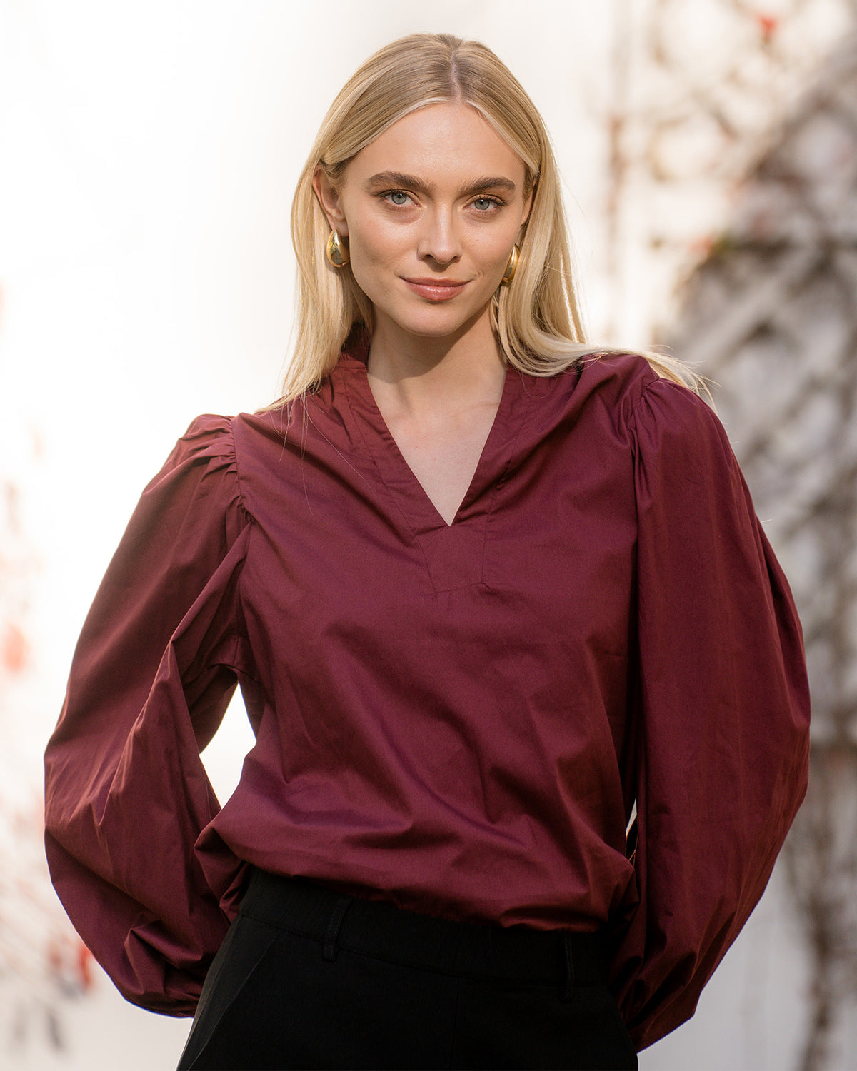 FLOYD Bluse Fria Uni - Bordeaux