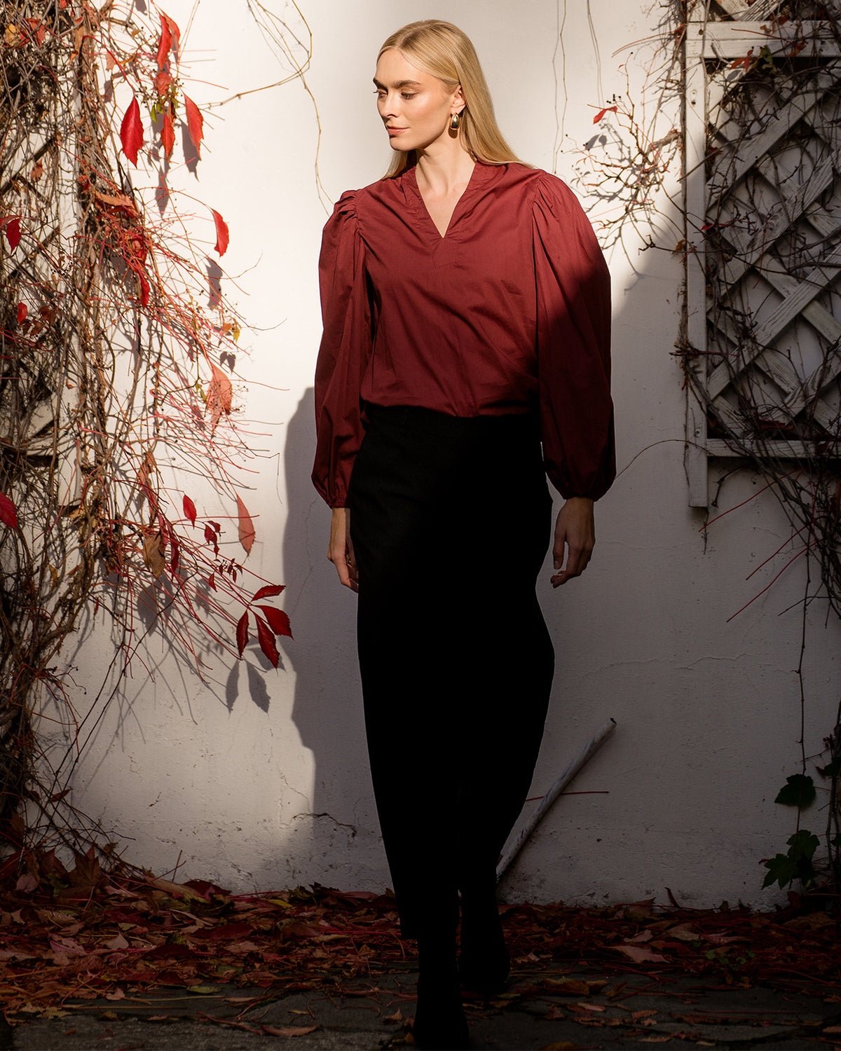FLOYD Bluse Fria Uni - Bordeaux