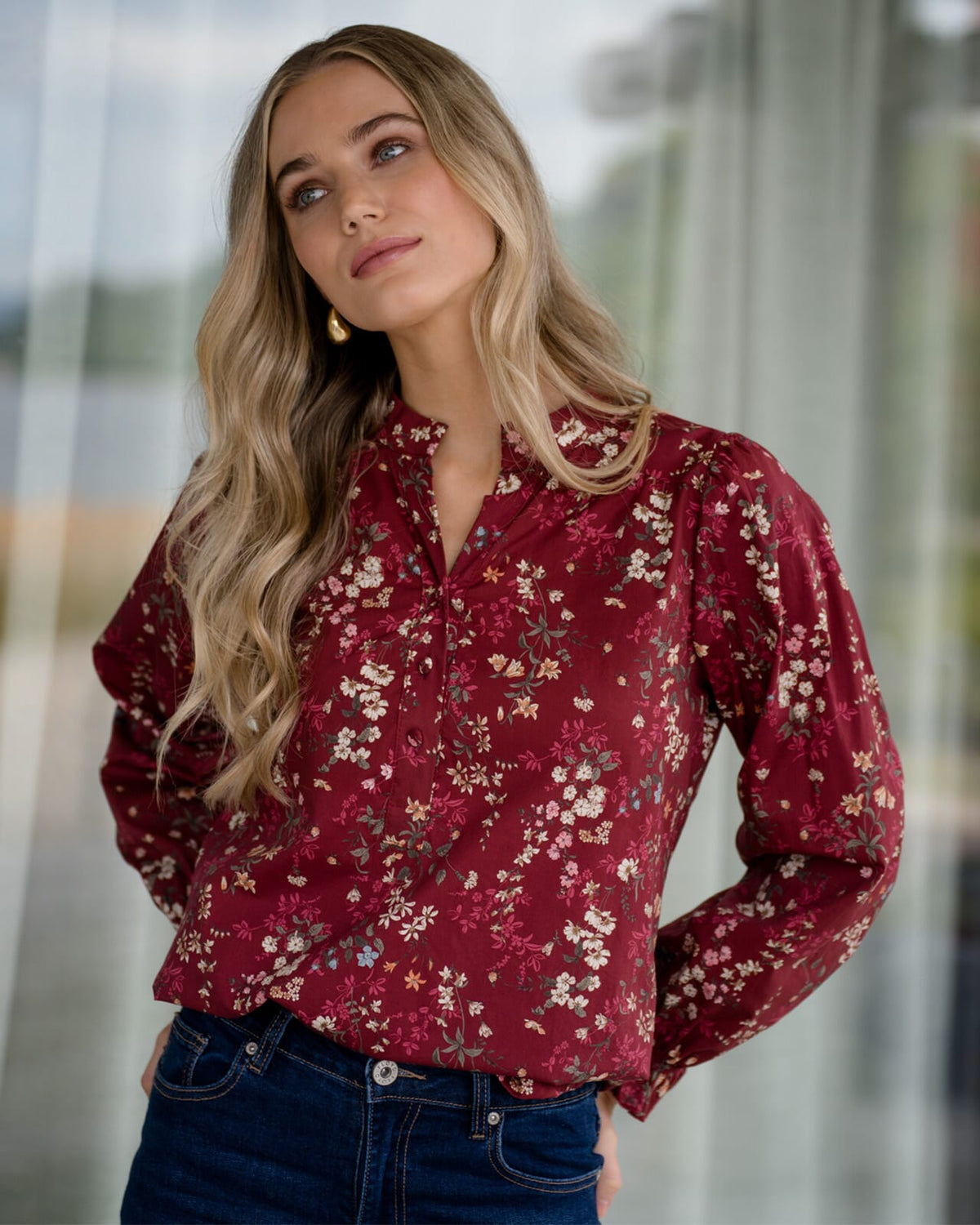 FLOYD Bluse Moje Arum - Bordeaux
