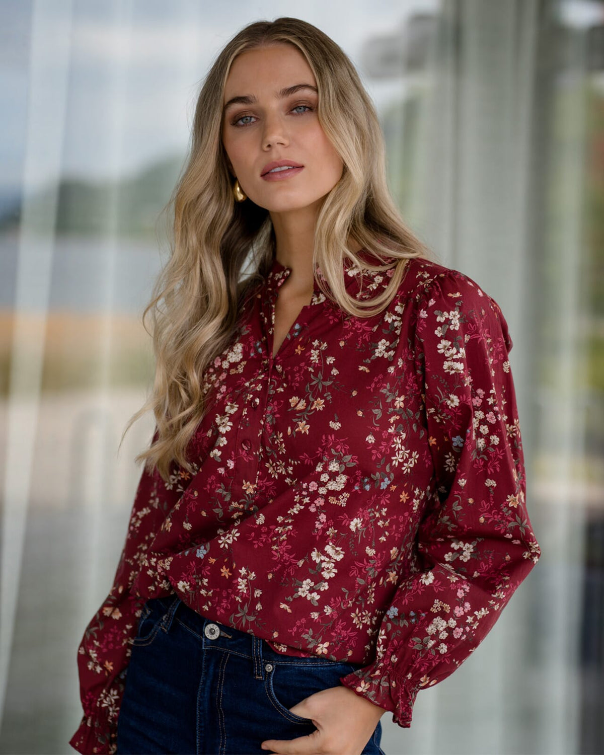 FLOYD Bluse Moje Arum - Bordeaux