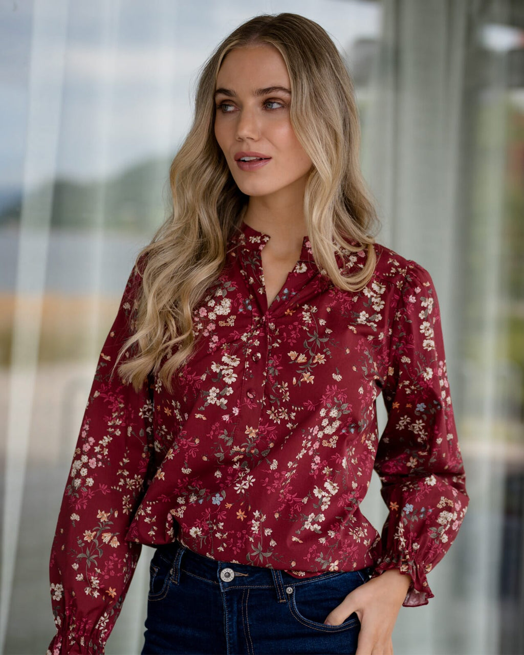 FLOYD Bluse Moje Arum - Bordeaux