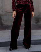 FLOYD Bukse Suzy Velvet - Bordeaux