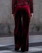FLOYD Bukse Suzy Velvet - Bordeaux