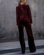 FLOYD Bukse Suzy Velvet - Bordeaux