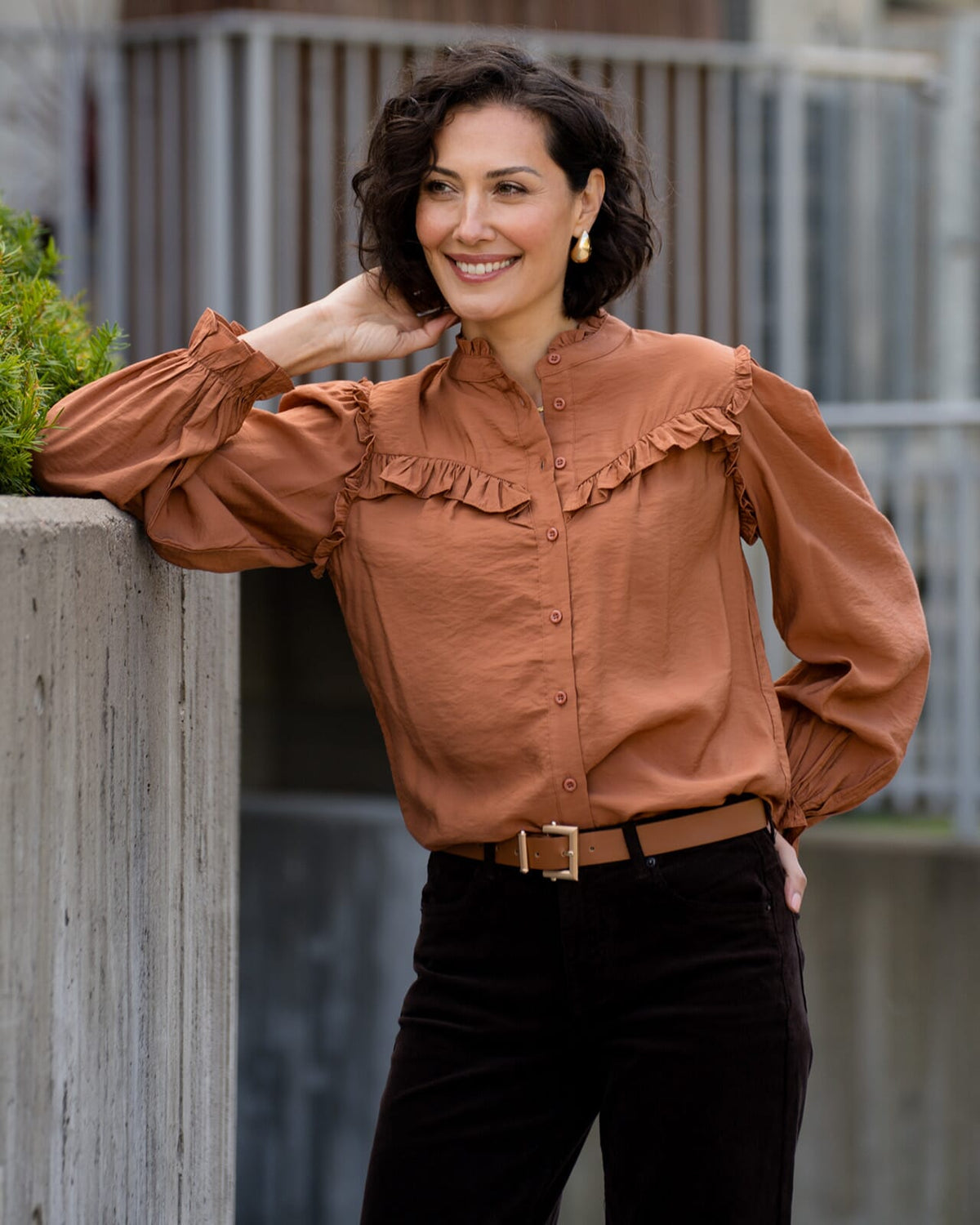 FLOYD Bluse Emaja Viscose - Brick