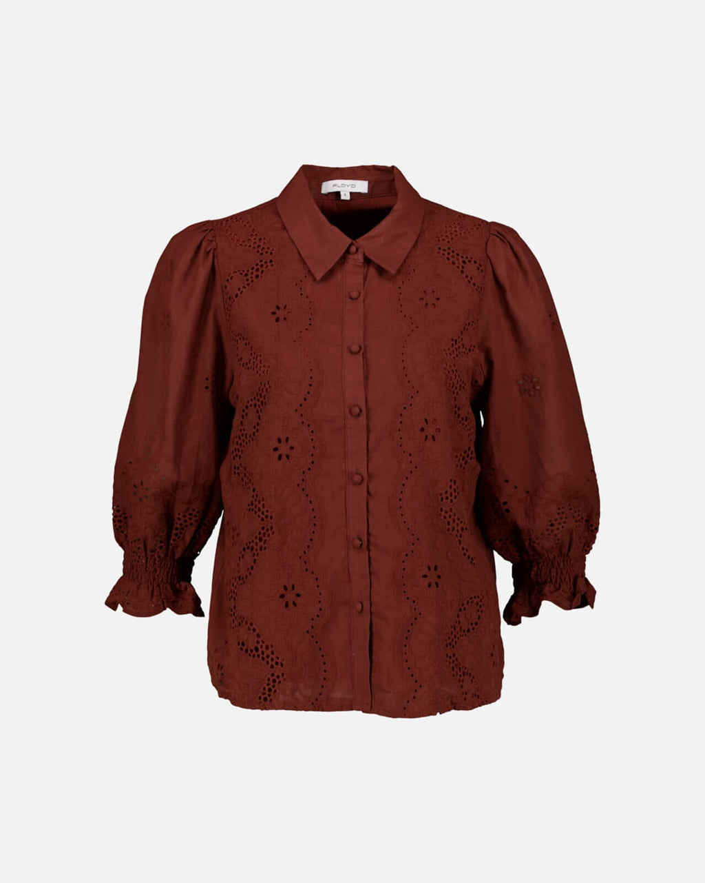 FLOYD Skjorte Norah Brodery - Brick