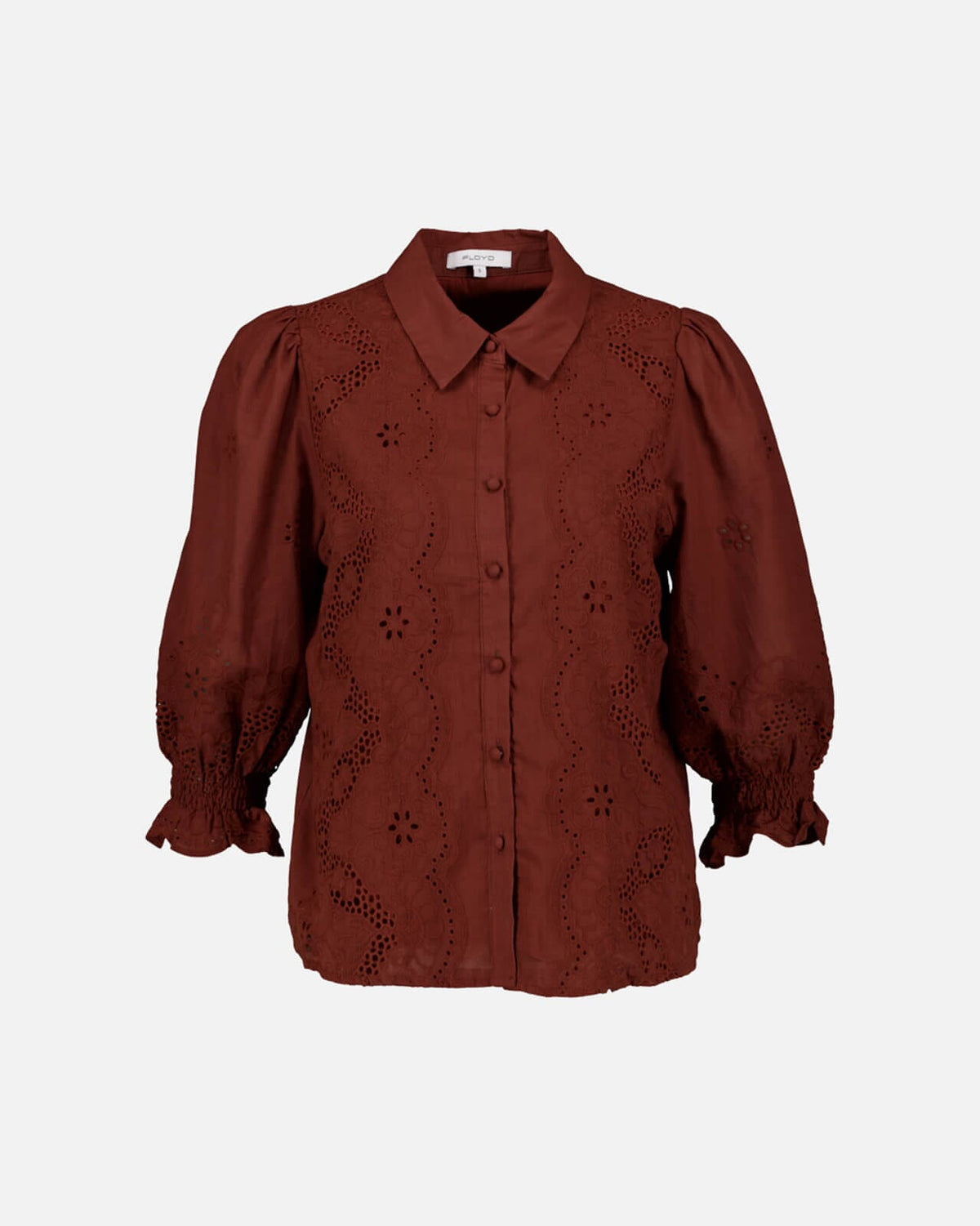 FLOYD Skjorte Norah Brodery - Brick