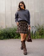 FLOYD Skjørt Ulla Check - Brown/ Gray