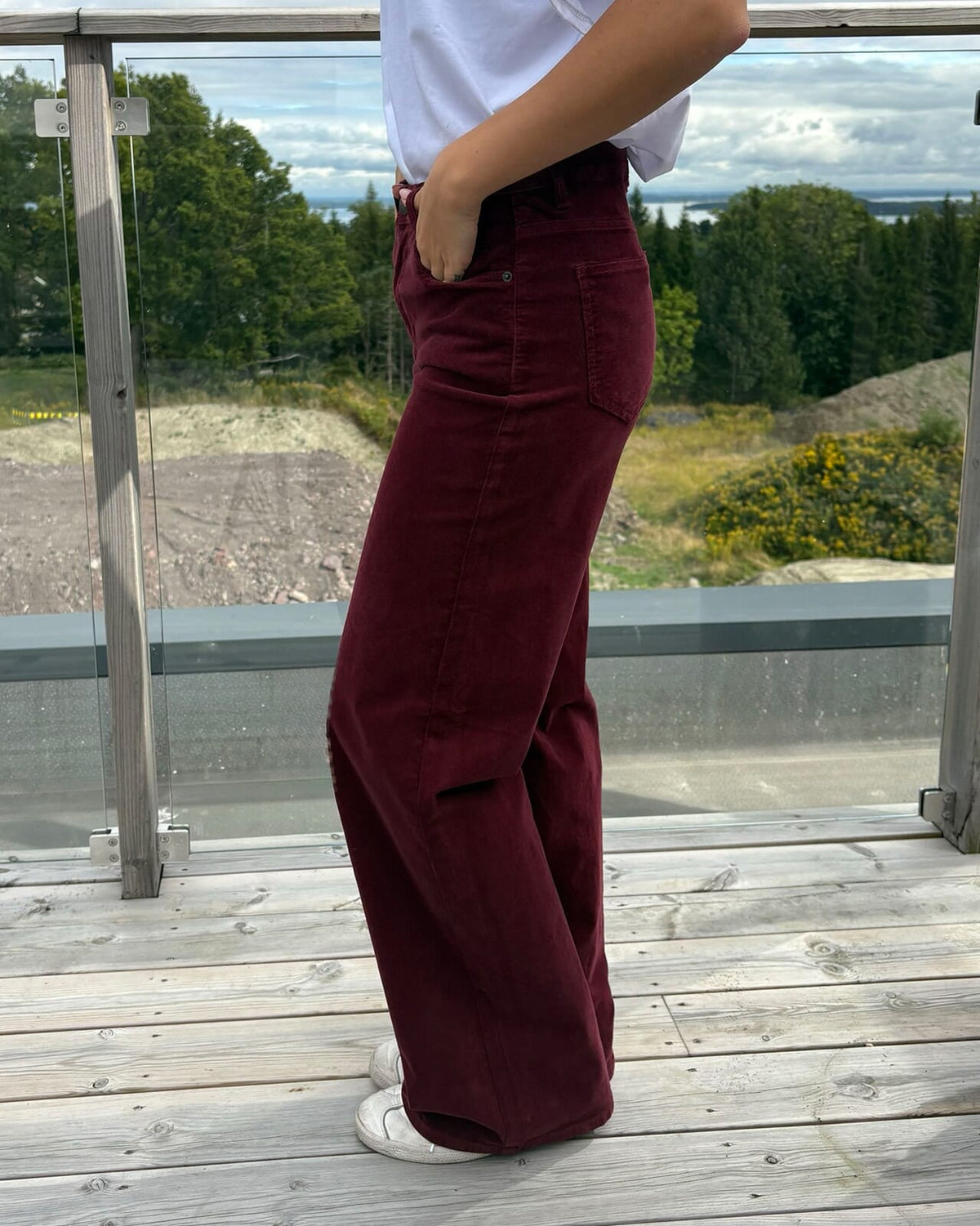 FLOYD Bukse Nicoline Cord - Deep Cherry
