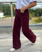 FLOYD Bukse Nicoline Cord - Deep Cherry