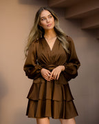 FLOYD Kjole Lovella Satin - Caramel