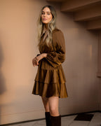 FLOYD Kjole Lovella Satin - Caramel