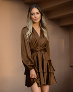 FLOYD Kjole Lovella Satin - Caramel