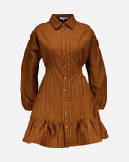 FLOYD Skjortekjole Madline Stripe Cord - Caramel