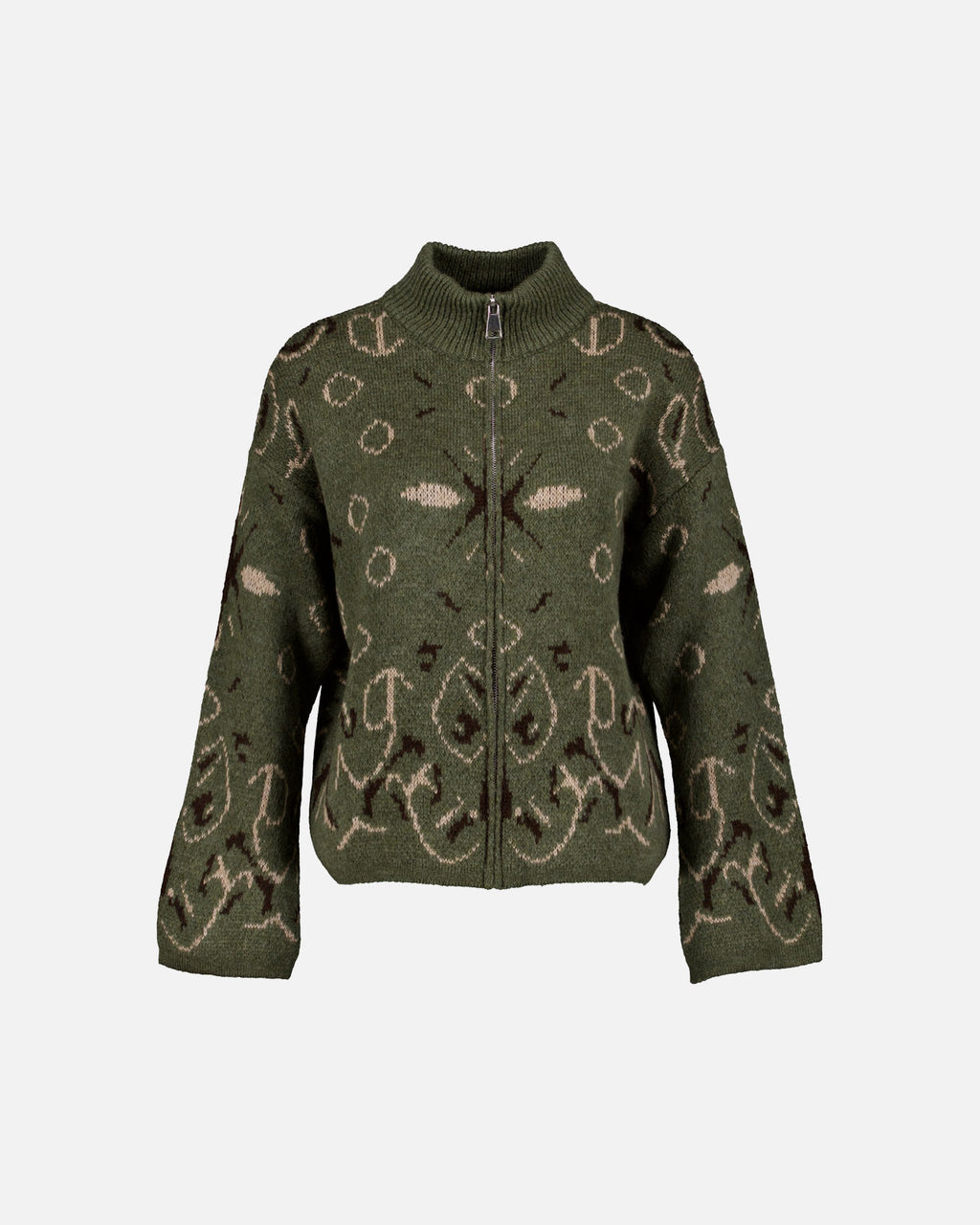 FLOYD Strikket Cardigan Tiara Bandana - Army Green