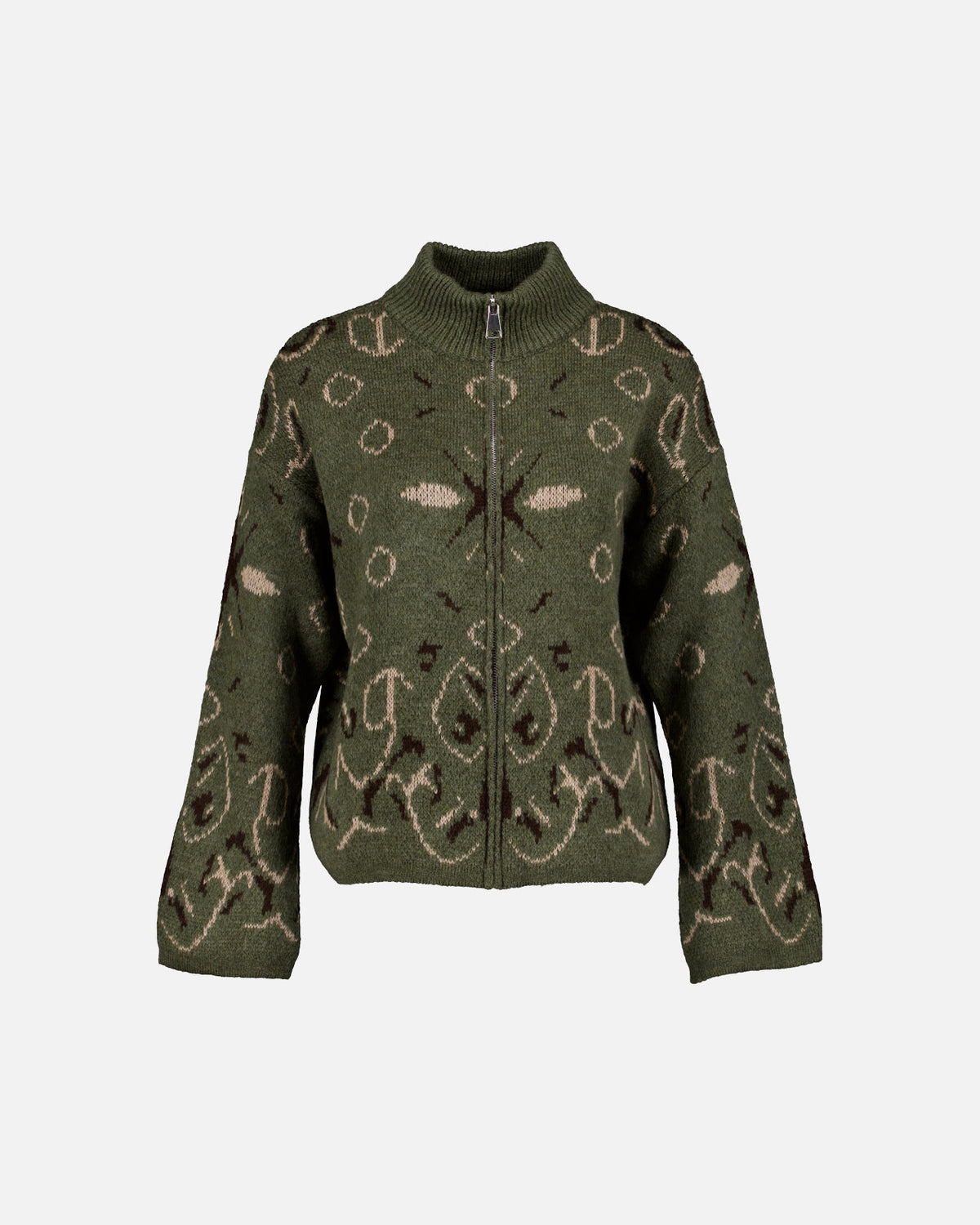 FLOYD Strikket Cardigan Tiara Bandana - Army Green