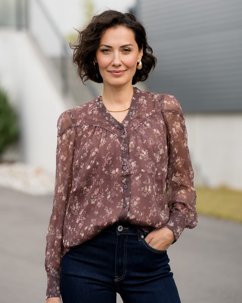 FLOYD Bluse Olivia Mina - Chocolate