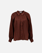 FLOYD Skjorte Oprah Satin - Chocolate
