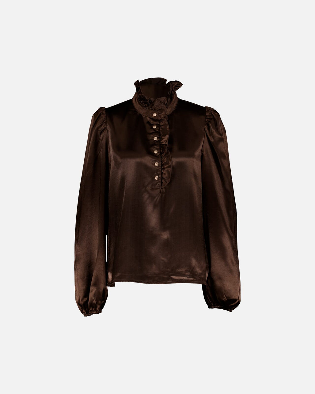 FLOYD Bluse Vanda Heavy Satin - Chocolate