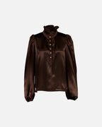 FLOYD Bluse Vanda Heavy Satin - Chocolate