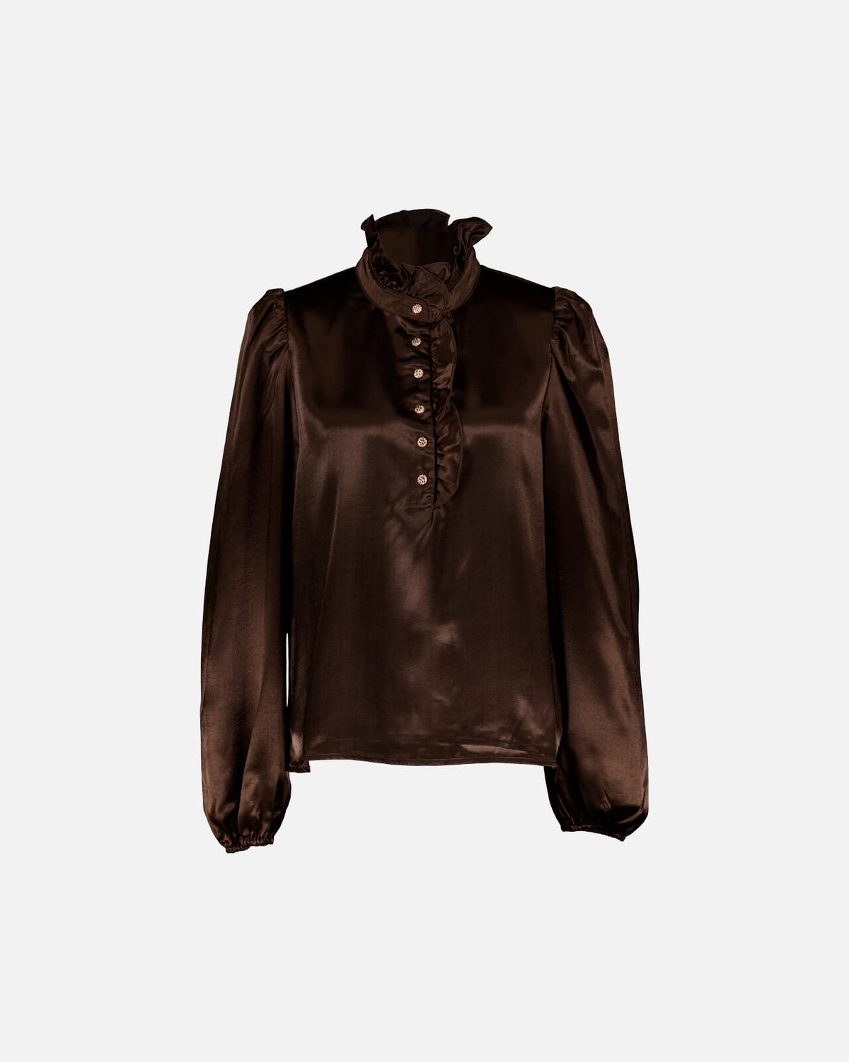 FLOYD Bluse Vanda Heavy Satin - Chocolate
