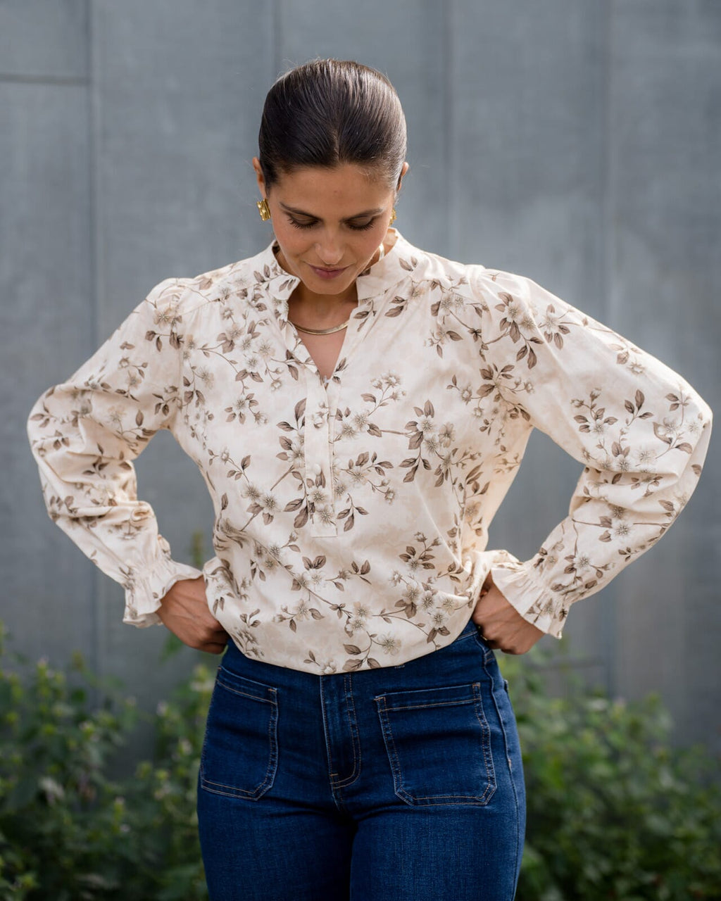 FLOYD Bluse Moje Canna - Cream/ Beige/ Taupe