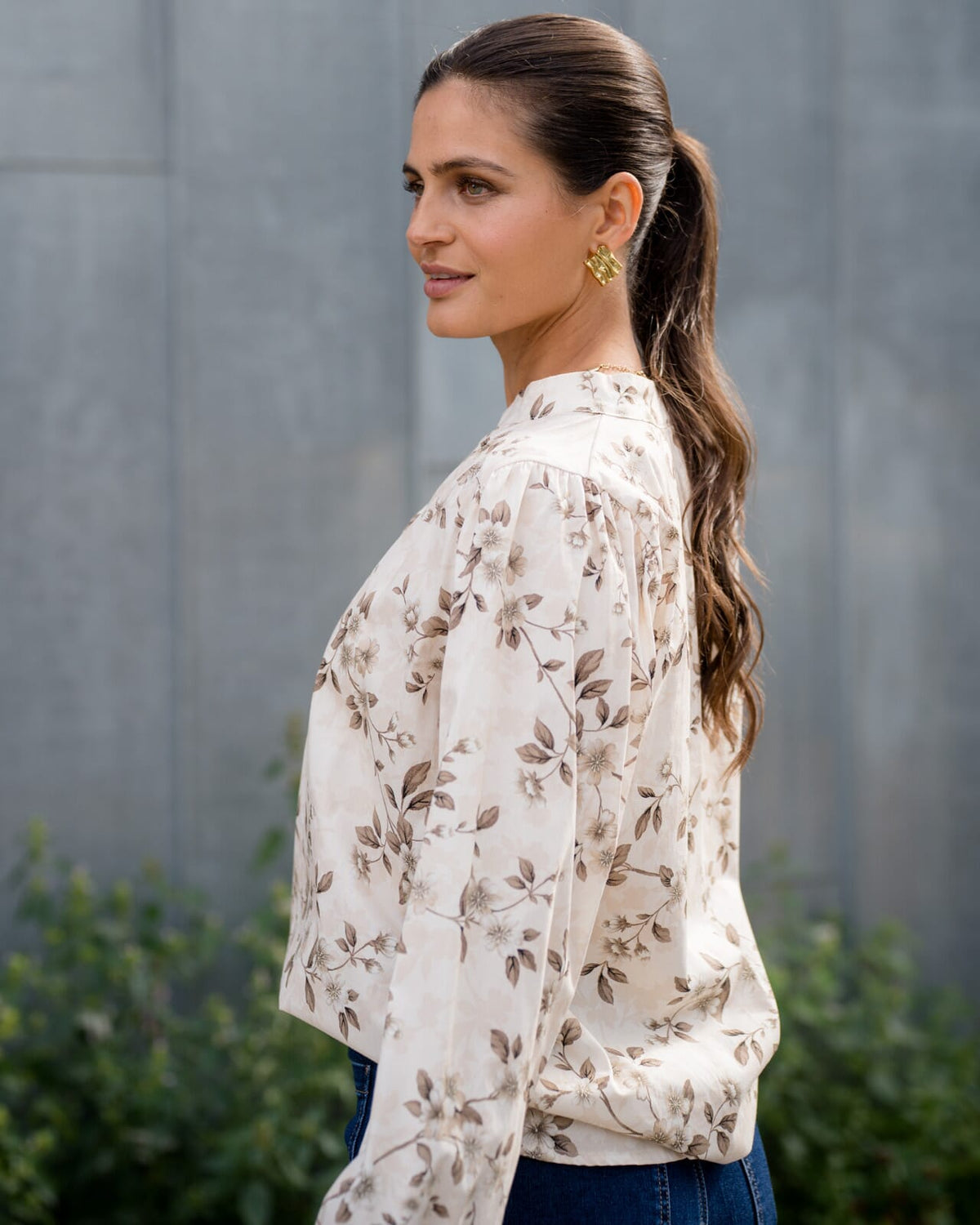 FLOYD Bluse Moje Canna - Cream/ Beige/ Taupe