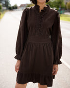 FLOYD Kjole Janne Babycord - Dark Brown