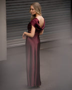 FLOYD Maxikjole Amaris Heavy Satin - Deep Cherry