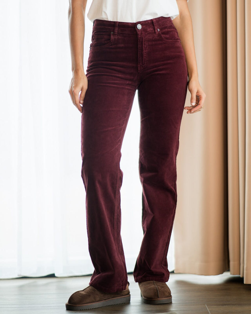 FLOYD Bukse Hana Cord - Deep Cherry