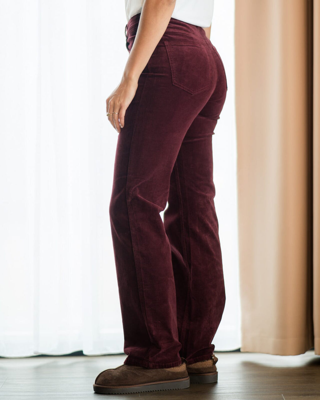 FLOYD Bukse Hana Cord - Deep Cherry