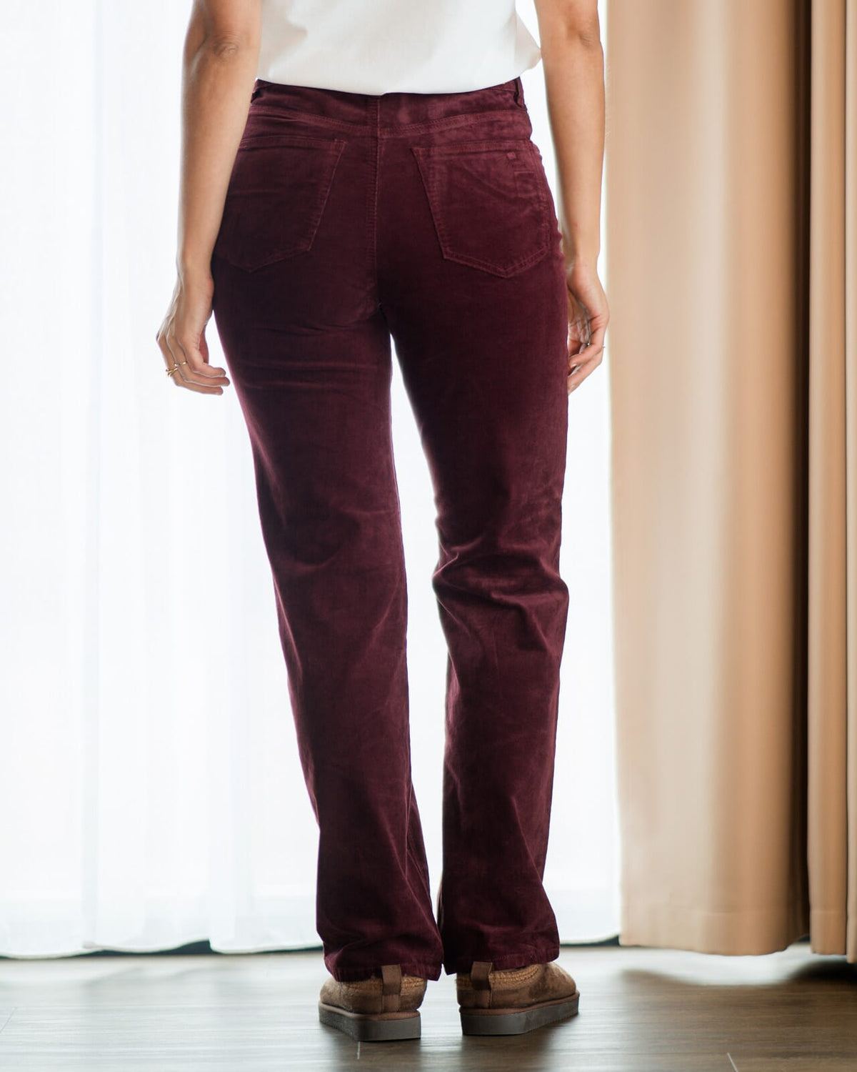 FLOYD Bukse Hana Cord - Deep Cherry
