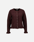 FLOYD Strikket Cardigan Carine Strikkejakke - Deep Cherry